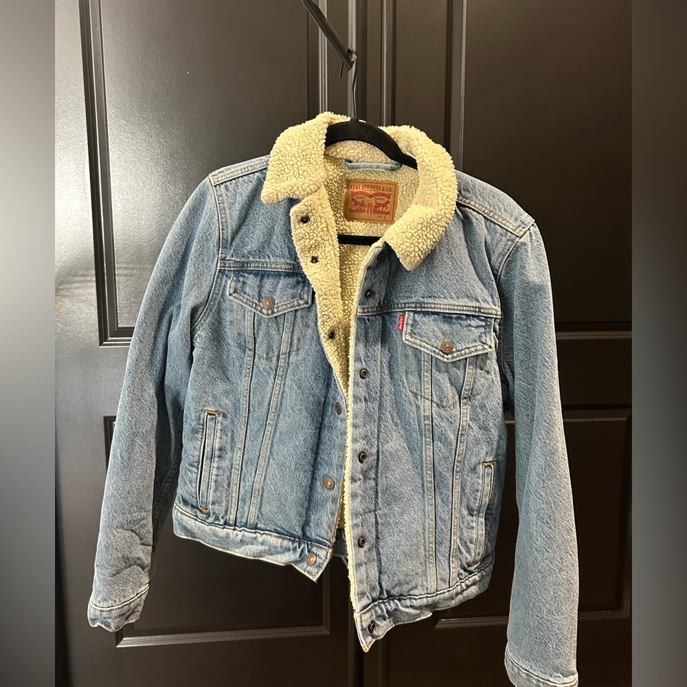 Levi's Cream Sherpa Lined Jacket